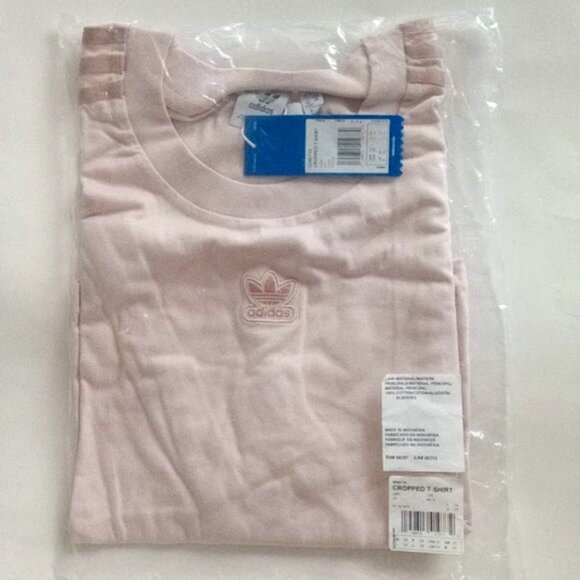 Adidas Cotton Short Sleeve Crop Top US 3X Adidas Ash Pink Cycle Shorts 3X Bundle - Picture 2 of 16